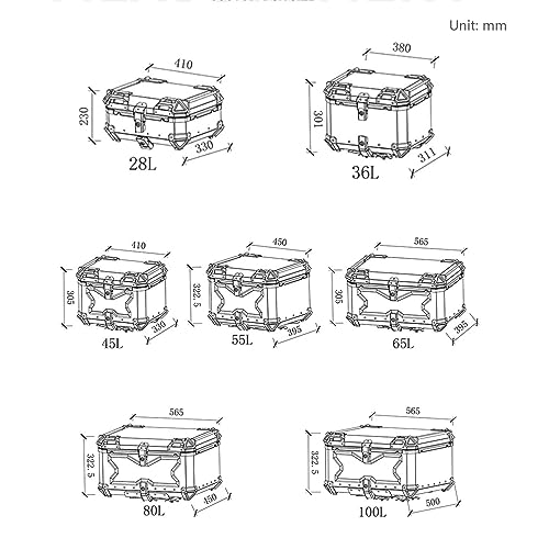 Baúl superior para motocicleta de 55L estanco para solucionar la falta de equipaje 6
