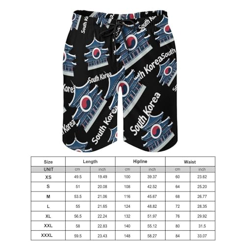 South Korea Flag Men's Swim Trunks Quick Dry Board Shorts Hawaiian Beach Shorts With Pocket2
