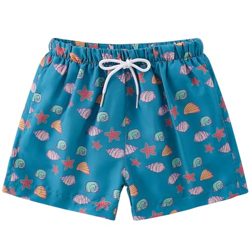 Achiyi Toddler Boy Swim Trunks Lightweight Swimming Board Shorts Kids Swimsuit Summer Beach Toddler Bottom SeaSnail 5-6Y 130