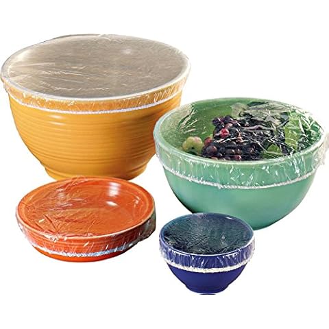 Garden-Outdoor Set of 50 Fitted Bowl Covers, translucent, talla unica Se ajusta a todos Cover