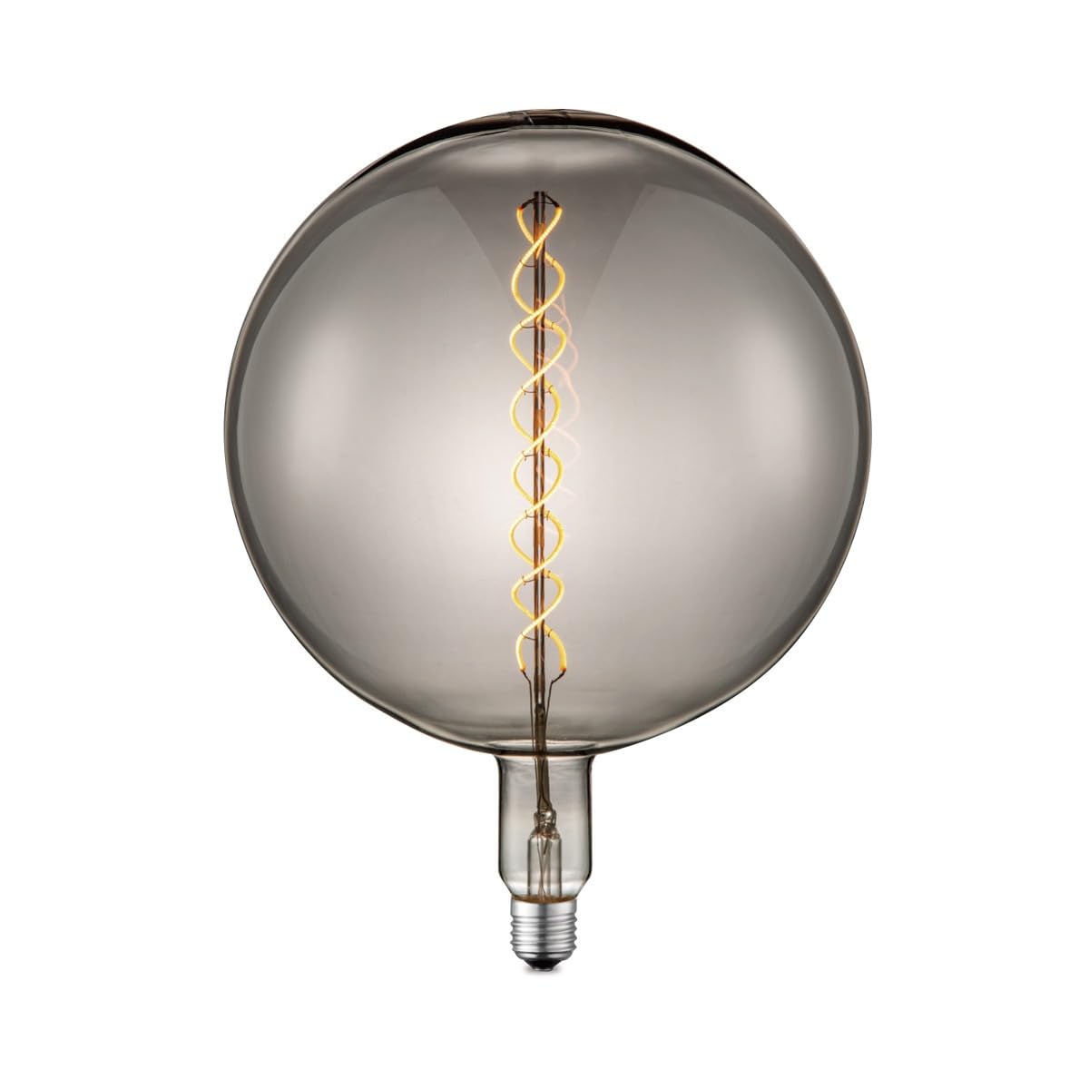 home sweet home collection Edison Vintage E27 | LED-Filament-Leuchtmittel Spiral | G260 Global LED-Lampe | Rauch | Dimmbar | 6W 180lm 1800K | warmweißes Licht | für E27-Fassungen
