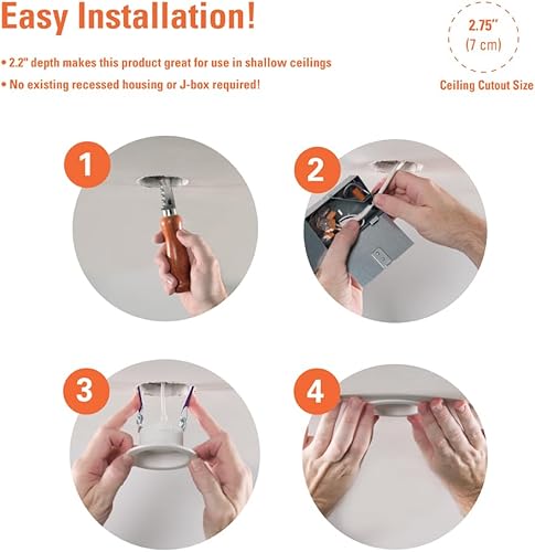 Miniatura 7 de HALO LCR - Lámpara LED sin lata retrocedida de 2 pulgadas, 10 W, 6 CCT seleccionables, regulable, 800 lúmenes, blanco mate