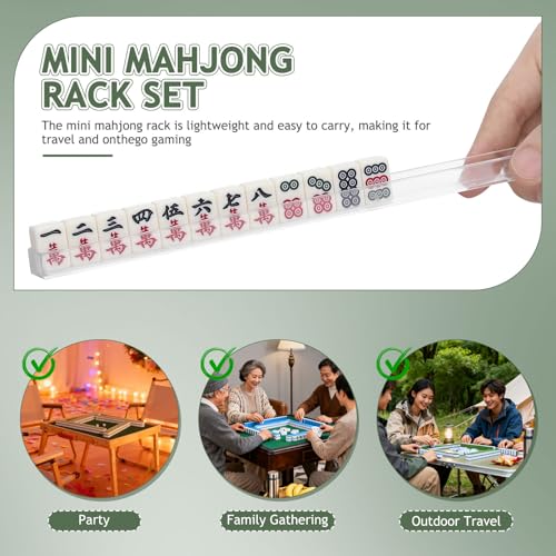 Mikinona 4pcs Mini Mahjong Tile Holder Racks miniatura 7