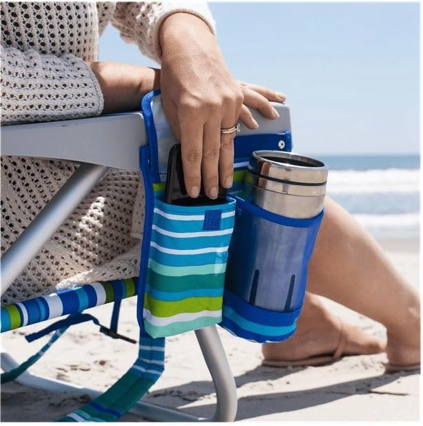 Tommy Bahama TECNOLIFE Folding Beach Chair Green Stripes 2026 Model with Insulated Bag and Adjustable Pillow ONE SINGULAR CHAIR