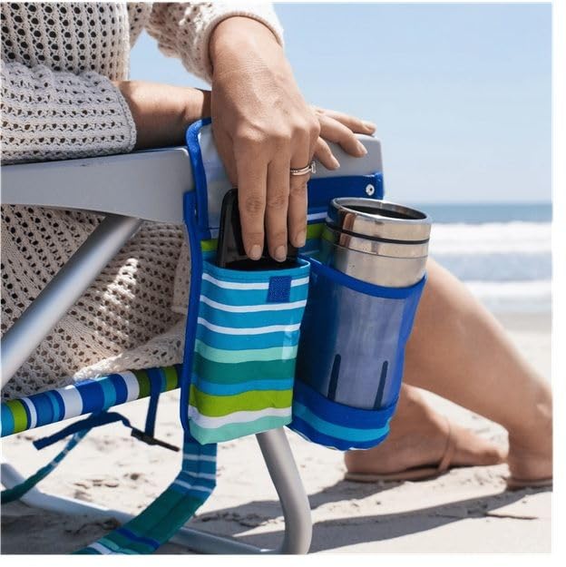 Tommy Bahama TECNOLIFE Silla de Playa Plegable Rayas Verdes Modelo 2026 con Bolsa Aislada y Almohada Ajustable