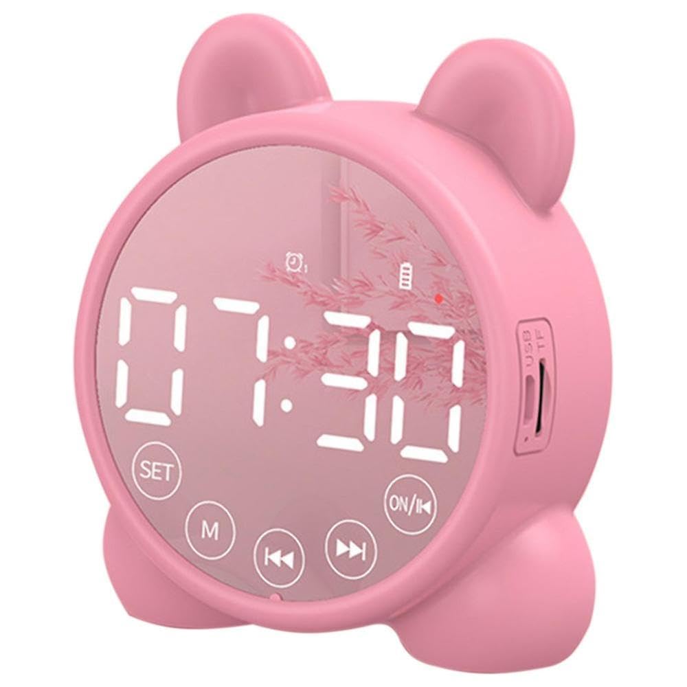 JOYHAPPST Kids Alarm Clock Bluetooth Speaker Bedside Alarm Clock,mirror Digital Wake-up Timer,kids Sleep Trai
