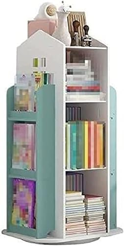 ZAJ Estantería giratoria de 4 niveles para niños, armario de exhibición de 360 grados, estantería abierta para el suelo, organizador de