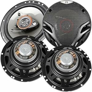 Alphasonik AS265P Loudspeakers 2 Pairs of 6.5″ 350W Max 3-Way Speakers 4 Ohms Premium Quality Audio Door Speakers for Car or Truck Stereo Sound System