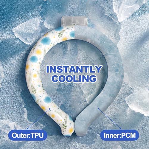 Neck Cooling Tube, Reusable Wearable Cooling Neck Wraps for Summer Heat, Cooling Starts at 28°C, Relief for Hot Flashes and Fever Smart ice Neckband for All Sports Outdoor Activities (B) - Image 4