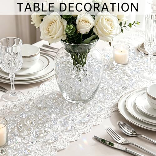 Fausses glaces haut de gamme strass en plastique transparent pour centre de table - 5