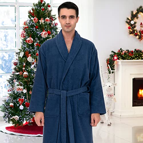TowelSelections Mens Robe 100% Cotton Terry Cloth Towel Bathrobe Luxury Soft Shawl Bath Robe for Men4