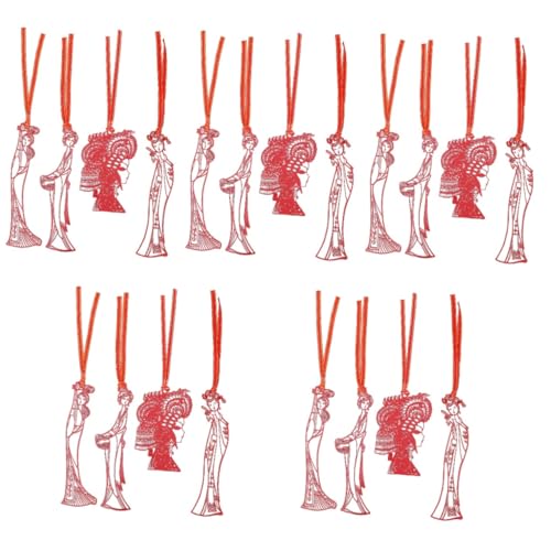 Signet en métal rouge DIYEAH, marque-page évidé en acier élégant