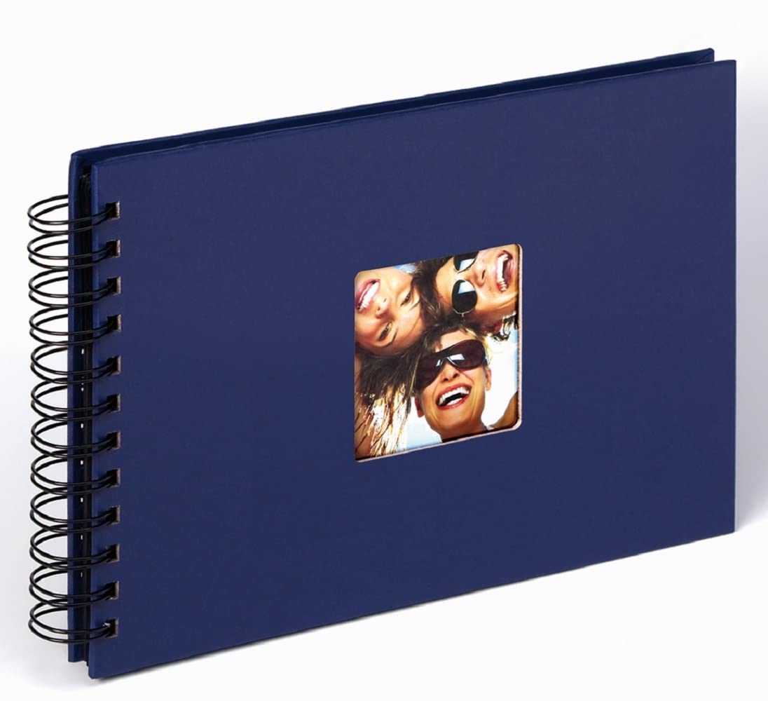 walther design Fotoalbum blau 23 x 17 cm Spiralalbum mit Cover-Ausstanzung, Fun SA-109-L