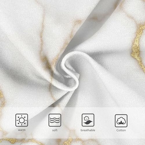 White Marble Gold Veins Panties for Girl Toddler Underwear Floral Cotton Artistic Briefs Kids Undies 2t3