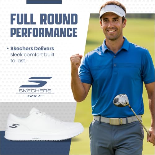 Image of Skechers Men's Drive 6 Arch Fit Golf Shoe | Golf, Waterproof, Relaxed Fit, Arch Fit, Goodyear Rubber Outsole; Leather