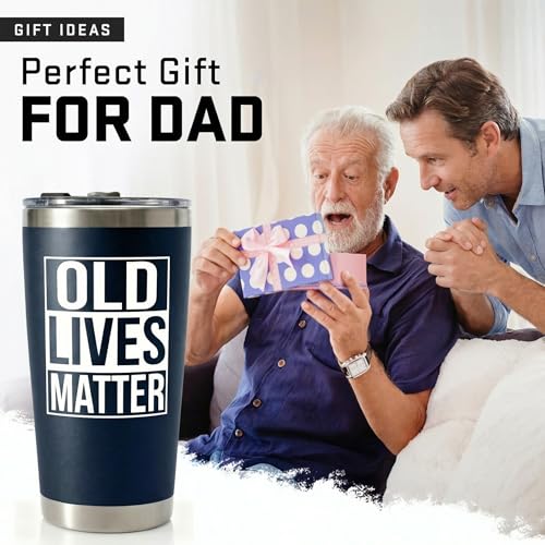 Gag Gifts for Men - Gifts for Dads from Daughter, Son for Fathers Day, Christmas - 30th, 40th, 50th, 60th Birthday Gifts for Men, Him - Dad Birthday Gifts, Old Man Gift, Old Lives Matter Tumbler 20oz - Image 2