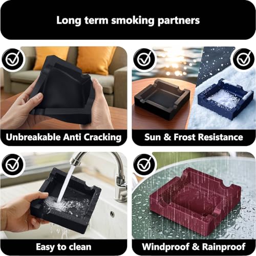 image for roygra Outdoor Cigar Ashtray (Large Ring Gauge) with 3 Cigar Cutter fo