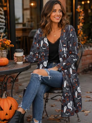 Image of Womens Leopard Print Cardigan Lightweight Long Sleeve Open Front Fall Cardigans S-XXL