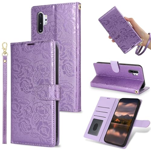 xinyunew Coque pour Samsung Galaxy Note 10 Plus Cover [Housse en Cuir PU Premium] [Etui à Rabat] [Pochette de Portefeuille], Antichoc Case Étui de Protection...