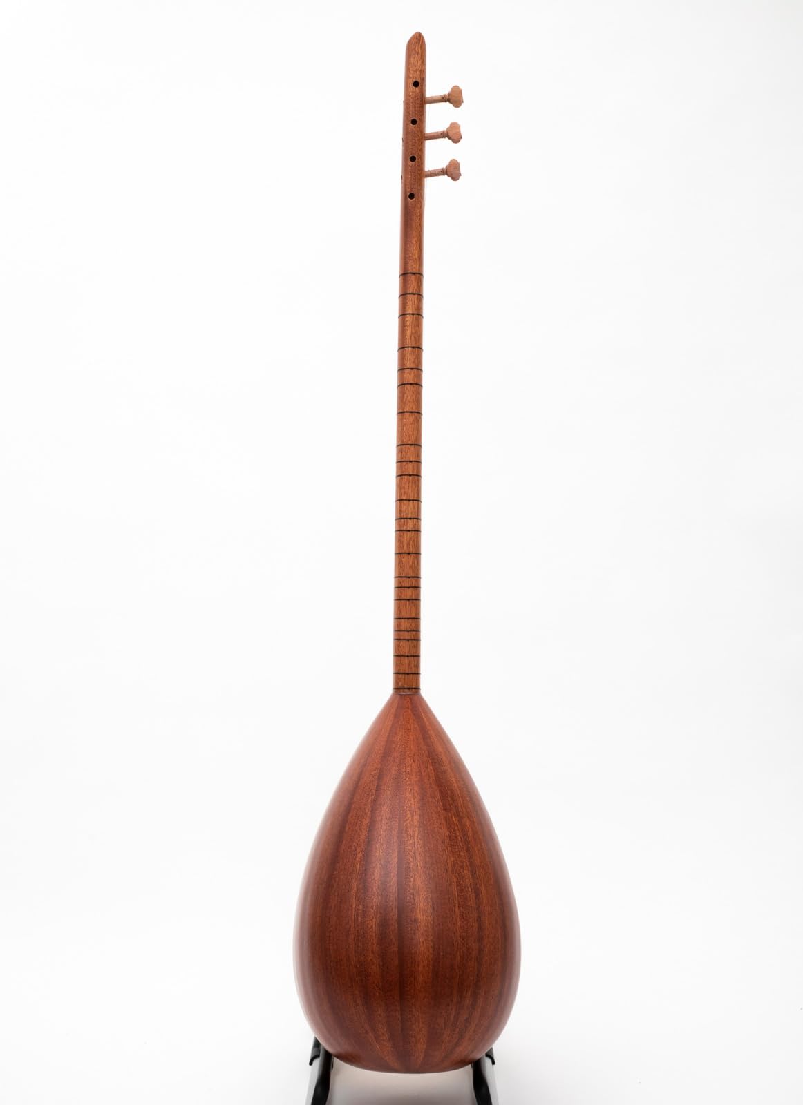 Türkischer Saz mit langem Hals aus Mahagoniholz mit Palisander-Heringen und integriertem Tonabnehmer mit weichem Etui, Saitensatz und Plektren im Lieferumfang enthalten