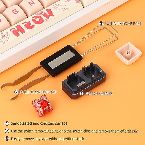 Image of Keyboard Lube Kit with Switch Opener, Keycap Puller Stainless Steel Key Removal Tool Keycaps Remover for Mechanical Keyboard