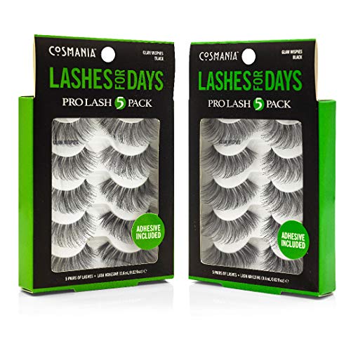 Cosmania Lashes for Days False Eyelashes | Adhesive Included (Glam Wispies)