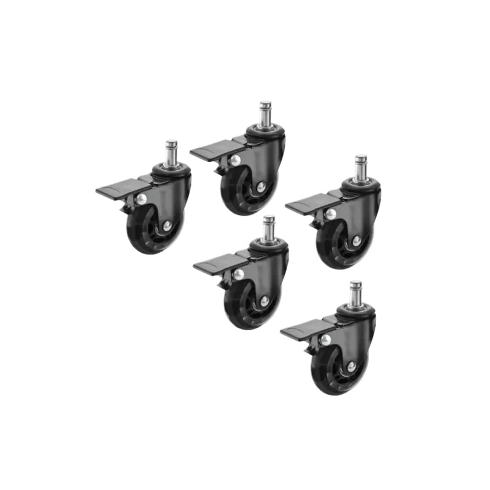 5 Packungen 2,5 Zoll Schwarz M11 PU Transparentes Rad 11 Mm Bürostuhl Universalbremse Möbelrolle Klein