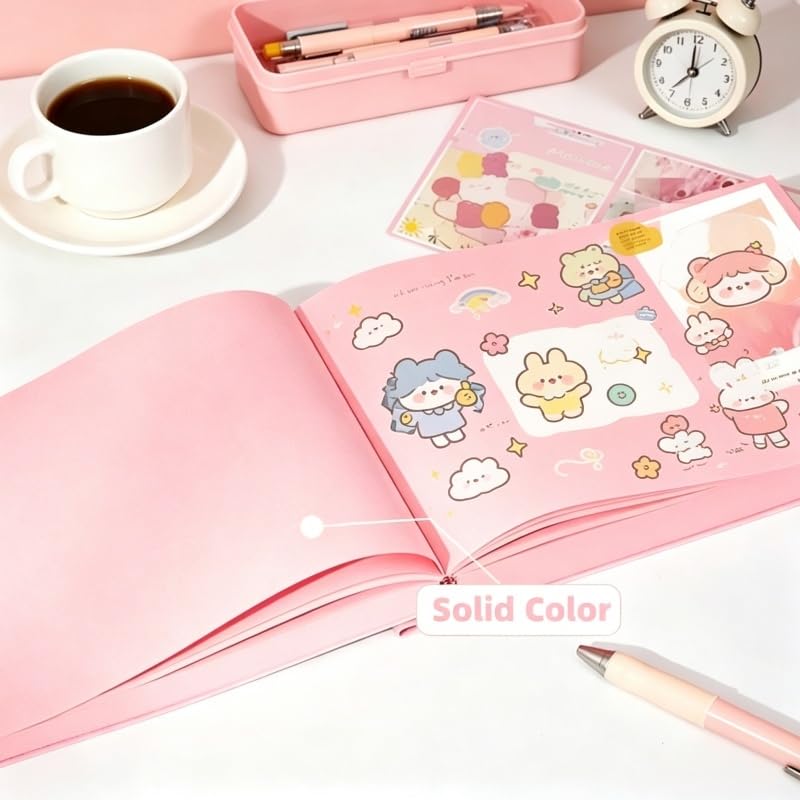Cuaderno A5 de tapa dura con páginas arcoíris para guardar tus pensamientos diarios 4