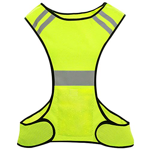 Sicherheitswesten,Warnweste,Atmungsaktiv&Leicht Reflektierende Weste für Outdoor-Aktivitäten Lauf Damen Herren.(Yellow)