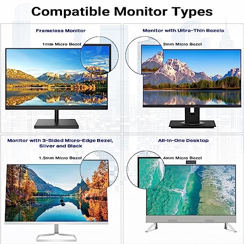 Image of FILMEXT 2 Pack 22 Inch Computer Privacy Screen Filter | for 16:10 All-in-One Desktop /Frameless Monitor - Removable Blue Light UV Blocking Privacy Shield for Thin Bezel Computer