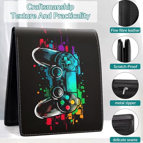 Image of Boys Wallet Gifts for Gamers Boys Gamepad Leather Wallets Credit Id Card Cash Holder Rfid Blocking Zipper Aesthetic Wallets With Coin Pocket Id Window Teen Gaming Wallets for Gamers Men Boys Teenager
