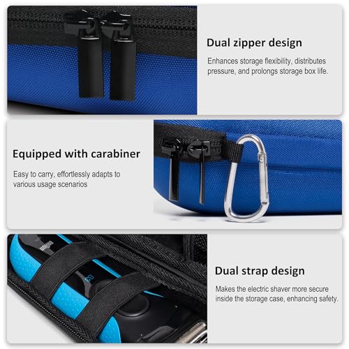 seplouis Electric Shaver Travel Case for Braun Series 3, 5, 7, 9 Electric Shavers, Blue - Image 4