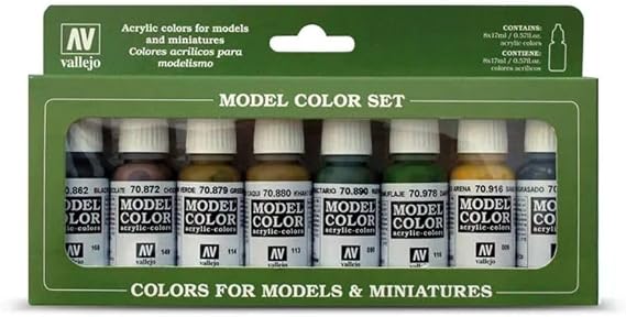 Vallejo - Model Color Panzer Colors Set | Modeling Acrylic Paints | 8 bottles x 18 ml (0.60 fl.oz.)