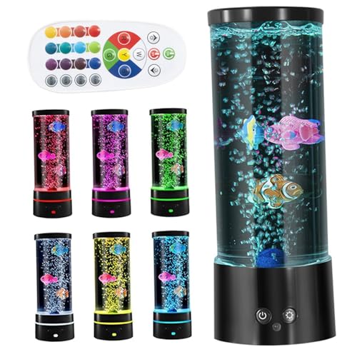 Lampe à bulles poisson multicolore LED avec télécommande USB pour enfant