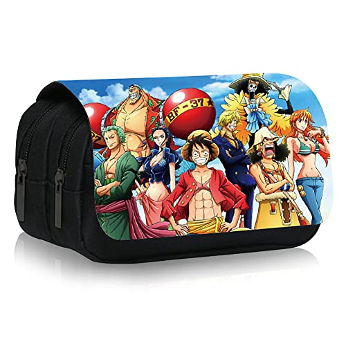 Hilloly One Piece Estuche Lápices, Anime Papelería Caja Estudiantes Lápices Bolsa Unisex Bolsa...