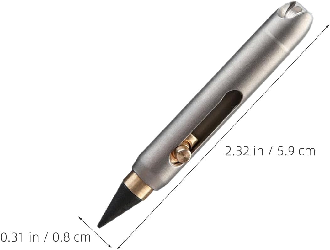 Infinity Forever Pencil: Mini Titanium Alloy Keychain Pocket Pen with Graphite Tip - Retractable Writing Tool for Sketch Drawing Writing