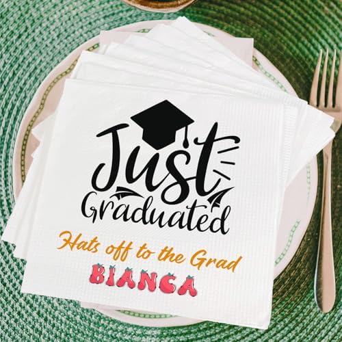 Amazon.com | Personalized Graduation Napkins – Class of 2026 Congrats ...