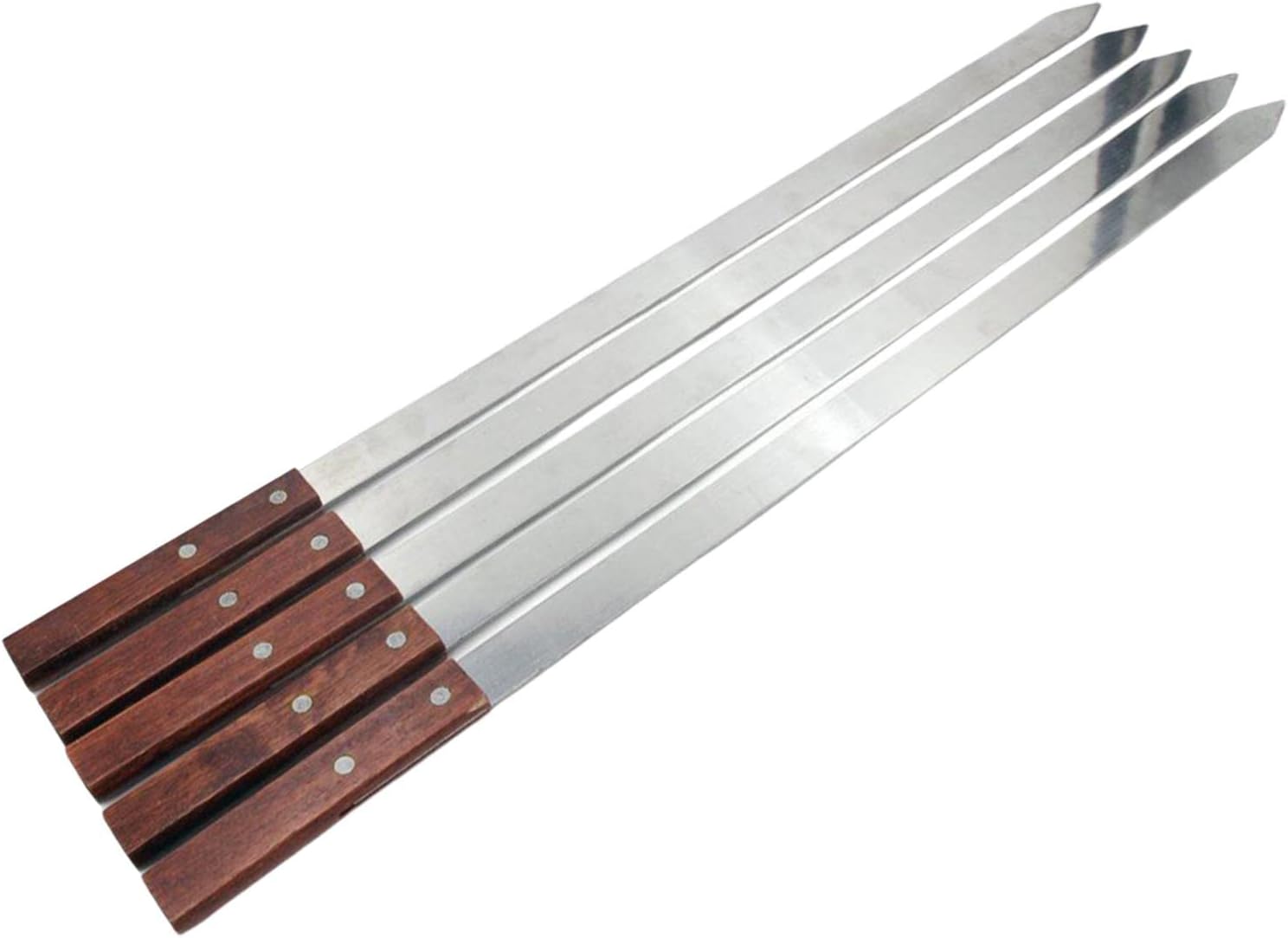 Set of 5 Kebab Handle Your Hands Fork Barbecue Skewers Flat Skewers for Grilling, Party,