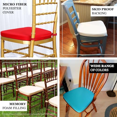 Efavormart Dusty Rose Chiavari Chair Cushion Chair Pad with Attachment Straps Party Event Decoration - 2\" Thick-Pack of 5 - Thumbnail 4