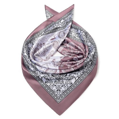 Image of 35 inch Men's Silk Cowboy Scarf - Oversized Western Bandana Neckwear, Large Square Scarf with Gift Packaging
