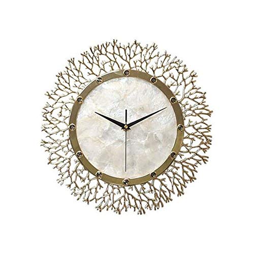 Sht Reloj, reloj de Shell natural de la manera creativa del reloj de pared decorativo de la pared, reloj de pared clásico y la decoración del hogar decoración del reloj, reloj de pared Diámetro los 36 Cover