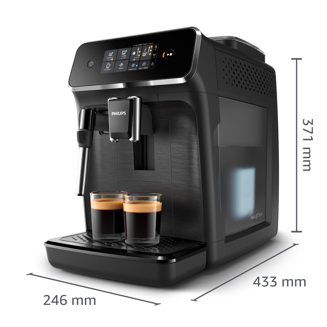 PHILIPS 2200 Series Kaffeevollautomat EP2220/10 Touch-Display Keramikmahlwerk Mattschwarz