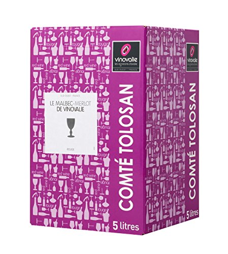 Vino Tinto Merlot-Malbec 5L - Origen Francia - IGP Comté Tolosan - Bag-In-Box Cover