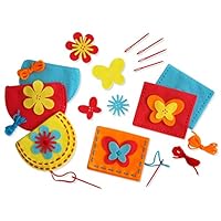 Serabeena Sew Your Own Purses - Sewing Kit for Kids - Felt Crafts for Ages 4-8 Plus - DIY Set Teaches Basic Stitch & Develops Fine Motor Skills - Fun Party Favours or Gifts - 6 Purses & Accessories