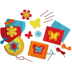 Serabeena Sewing Kit for Kids - Sew Felt Purses | 6 Kits Ages 4-8 | 6 DIY Purse Projects - Screen-Free Creative Play, No Glue - Gift for girls & boys learning to sew