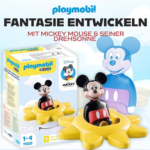 Playmobil 71415 1.2.3 & Disney: Winnies & Ferkels Wasserabenteuer Spielset – für Babys und Kleinkinder, inkl. Boot und Wasserbahn + Playmobil 71321 1.2.3 & Disney: Mickys Drehsonne mit Rasselfunktion