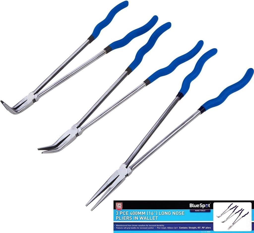 BlueSpot 3 PCE 400mm (16") Long Nose Pliers in Wallet