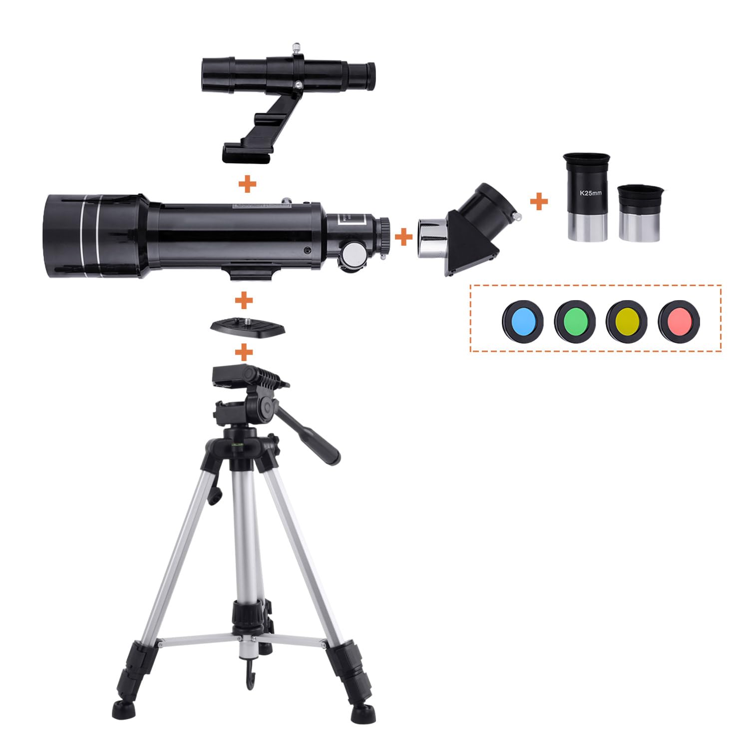 Telescopio Rifrattore 70 Mm Per Bambini E Adulti – 16-67x Zoom Con Treppiede E Accessori, Ideale Per Luna E Viaggi