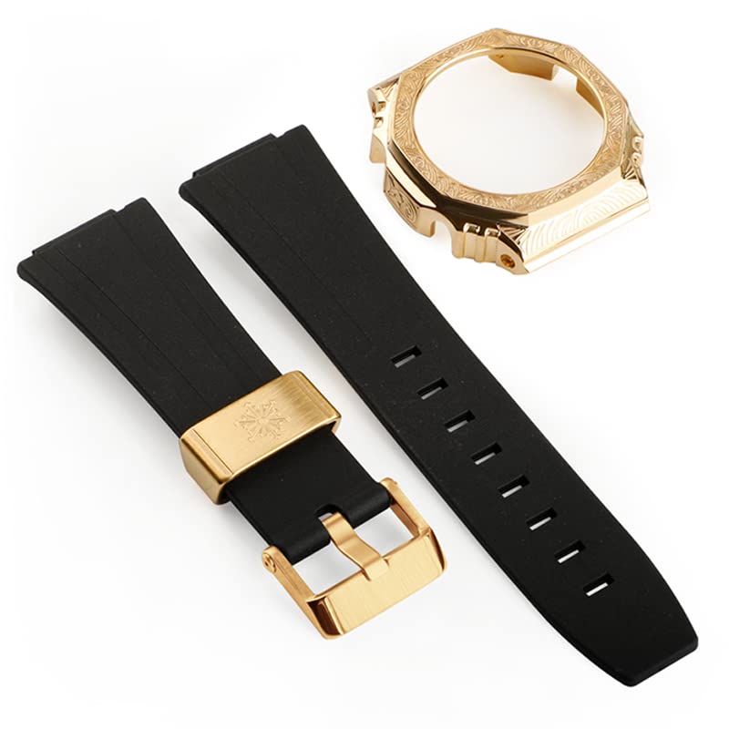 Kit bracelet en caoutchouc GA2100 avec boîtier en acier inoxydable gravé