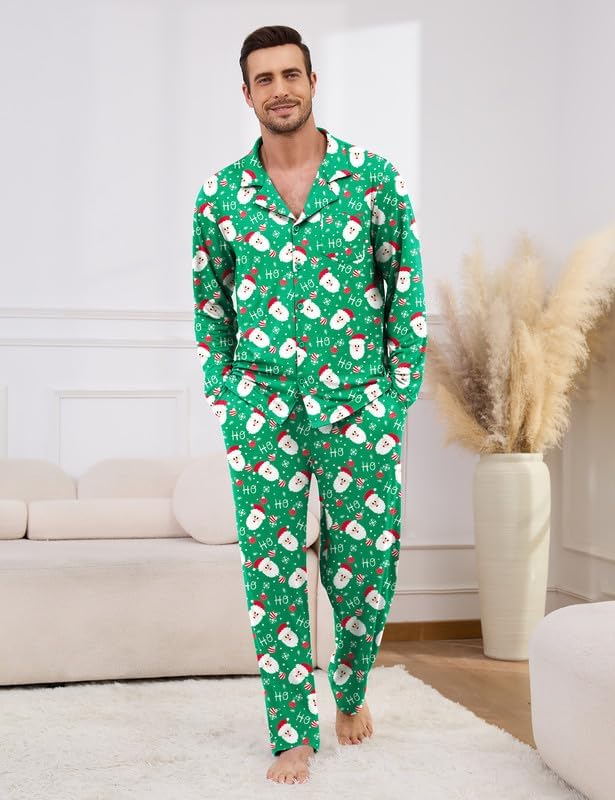 Marvmys Mens Pajama Set Soft Button Down Pajamas Long Sleeve Pjs Sleepwear Loungwear Comfy Sleep Sets with Pockets S-3XL - Image 8